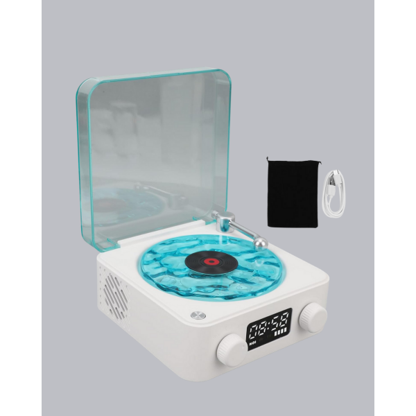 Gece Lambası Stereo Bluetooth Hoparlör Dijital Saatli Vintage Tasarım Çok Fonksiyonlu