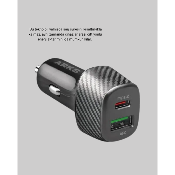 38W Araç Şarj Cihazı Type-C PD USB Hızlı Şarj Çift Port