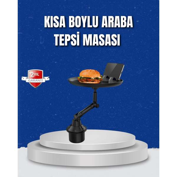 Ayarlanabilir Araç İçi Bardaklık Tepsisi 9 İnç Geniş Alan ve Telefon Standlı