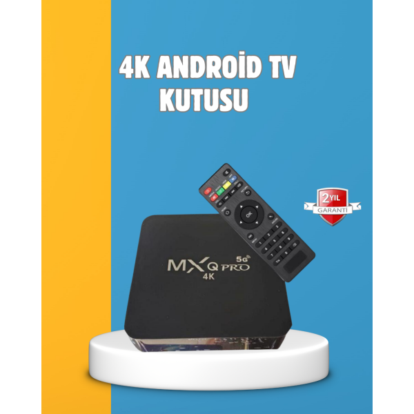 Android TV Box 4K – 2GB RAM 16GB ROM, Kablosuz Wi-Fi Medya Oynatıcı