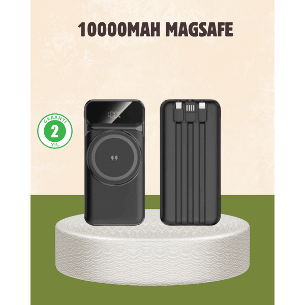 10000 mAh Kablosuz Powerbank – 15W Hızlı Şarj, Type-C Çoklu Çıkışlı
