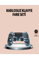 Bluetooth Kablosuz PS4 Gamepad Çift Motorlu Siyah Controller