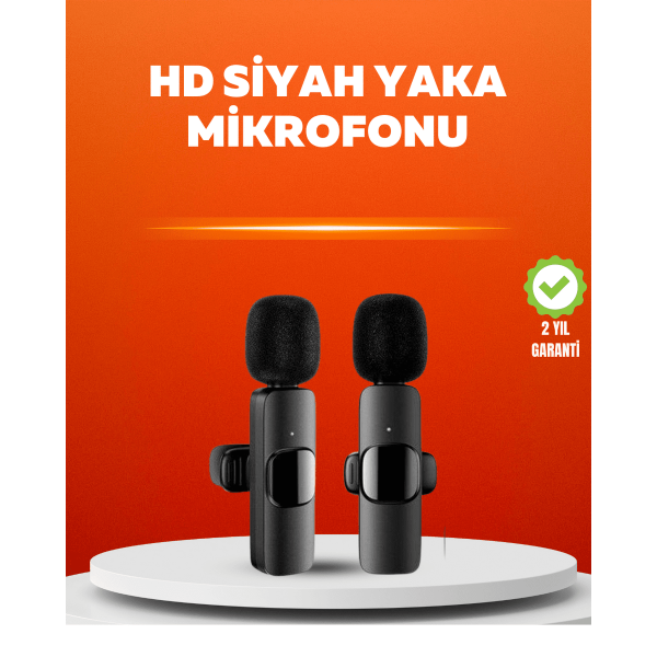 Çift Mikrofonlu Kablosuz Kayıt Seti iPhone Uyumlu Mini Mikrofon