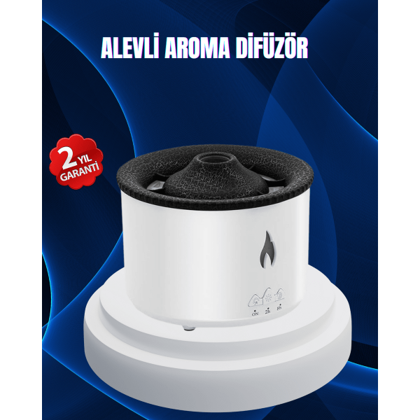 3D Alev Işıklı Aromaterapi Makinesi – 360 ml Su Kapasiteli Sessiz Difüzör