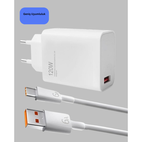 120 Watt Güçlü Hızlı Şarj Adaptörü Huawei P30 P40 Mate 20 Pro Uyumlu