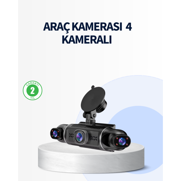 4 Kameralı Araç İçi Kamera 1080P GPS Takip WiFi Gece Görüşlü