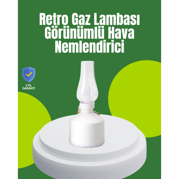 USB Şarjlı Retro Gaz Lambası Hava Nemlendirici Led Atmosfer Işıklı