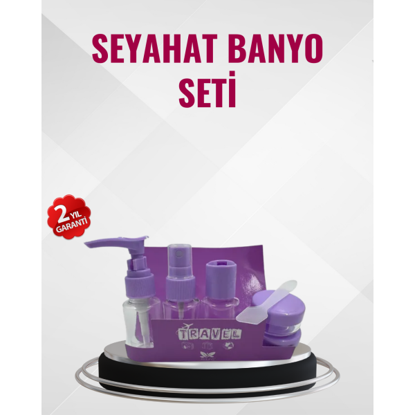 Seyahat Boy Banyo Seti 5’li Mini Şişe ve Krem Kutusu Çantalı