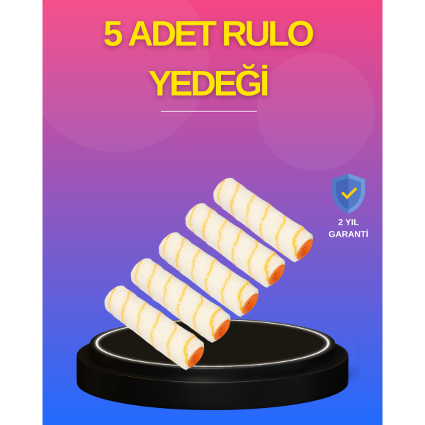 5’li Detay Boya Rulo Takımı Pürüzsüz Yüzey İçin İdeal