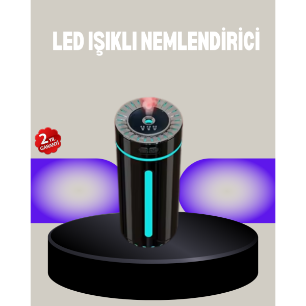 Aromaterapi Özellikli Ultrasonik Hava Nemlendirici LED Atmosfer Işığı