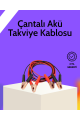 Akü Takviye Kablosu 1200A İzoleli Büyük Maşalı 2m Dayanıklı