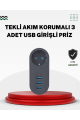 Akım Korumalı USB’li Priz – Güçlü 2500W, Isı ve Çocuk Koruması