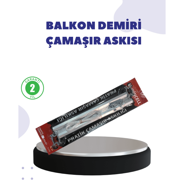 25x60 Balkon Askılığı Kare Demir Uyumlu Hava Dayanıklı Çamaşır Askısı