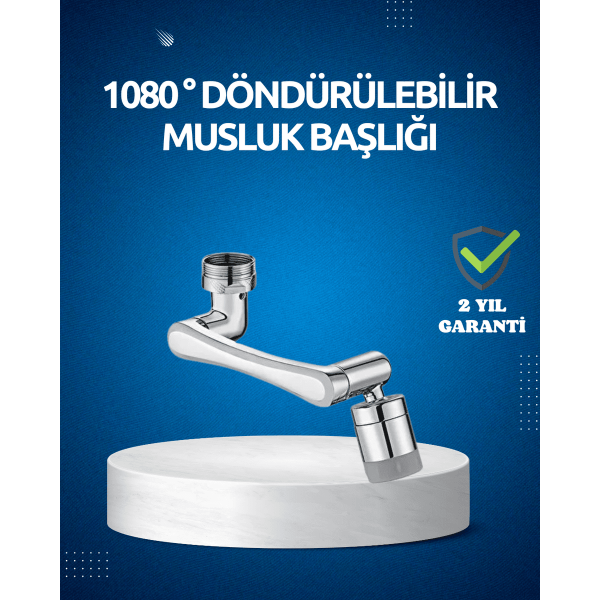 Dönen Musluk Başlığı 1080 Derece Ayarlanabilir Filtreli Sprey Uç