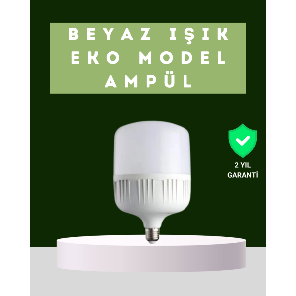 Şarjlı LED Torch Ampul 30 Watt Beyaz Işık Enerji Tasarruflu