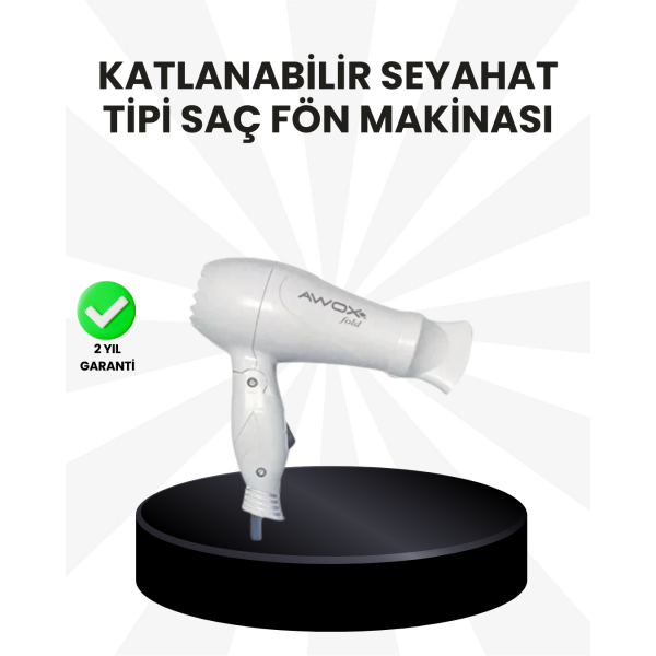 Taşınabilir Fön Makinesi Katlanır Gövde Enerji Tasarruflu