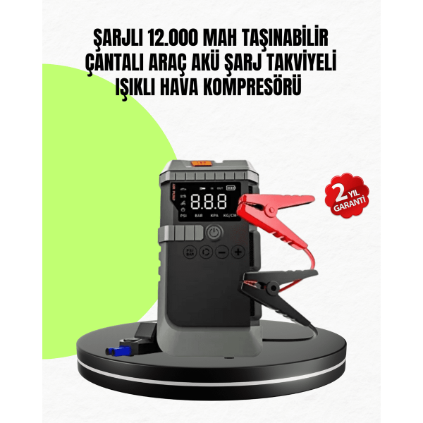 4’ü 1 Arada Powerbank Özellikli Araç Akü Şarj Takviye Cihazı