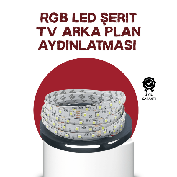 Kendinden Yapışkanlı LED Şerit Televizyon Aydınlatması 2mt