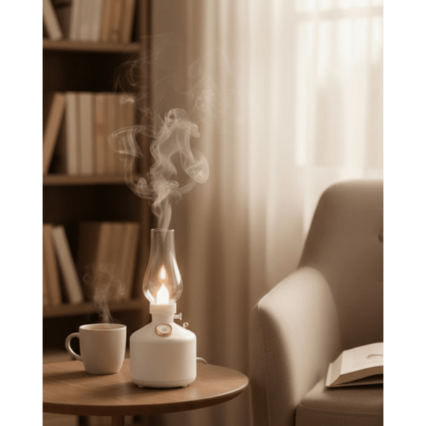 Retro LED Işıklı 1200 mAh Şarjlı Aroma Difüzörü 280 ml Su Kapasiteli
