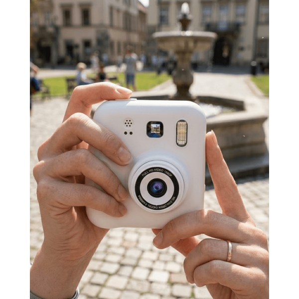 Çocuk Dijital Baskılı Kamera 5 Kalem 4 Rulo Kağıt Hediyeli Eğlenceli Fotoğraf Makinesi