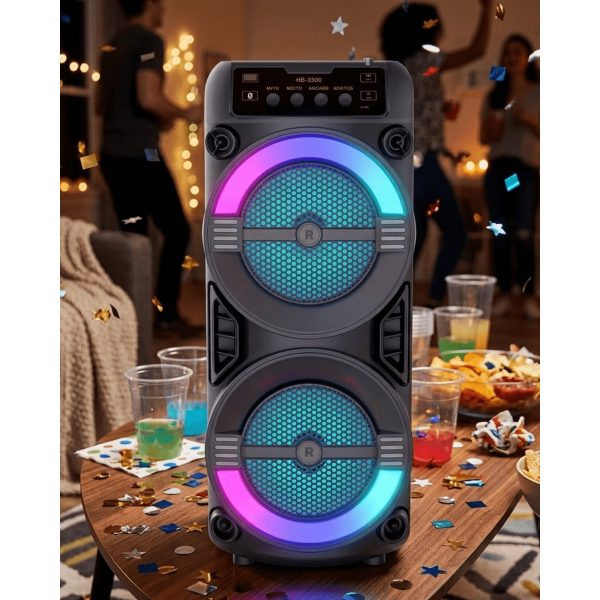 LED Işıklı Kablosuz Bluetooth Hoparlör USB TF Kart Destekli