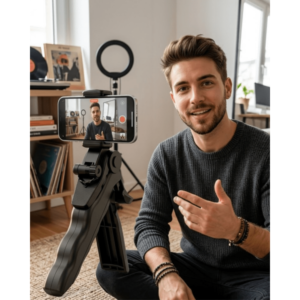 Katlanabilir Telefon Standı Mini Tripod Masaüstü Video Çekim Tutucu