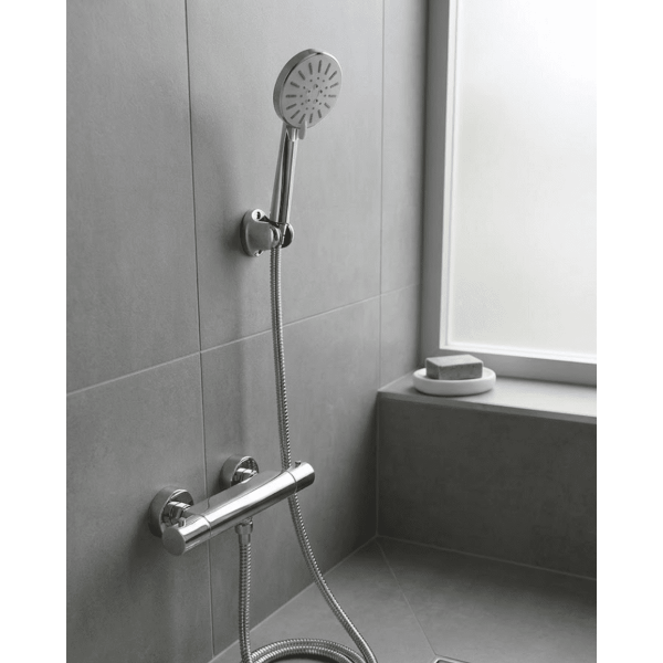 Krem Duş Başlığı Seti 4 Kademeli El Duşu Spiral Hortumlu Banyo Seti