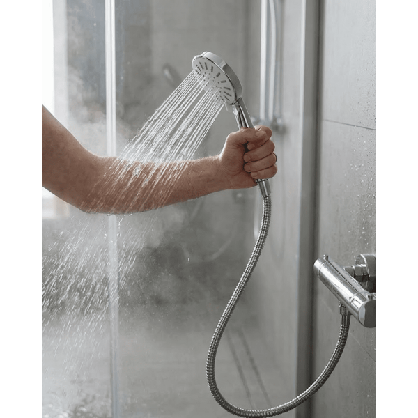 Spiral Hortumlu 4 Kademeli Krem El Duşu Başlığı Banyo Duş Seti