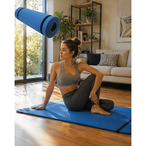10 mm Yoga Matı Kaymaz Yüzey Çift Taraflı Kullanım Dayanıklı Eva Fitness Minderi
