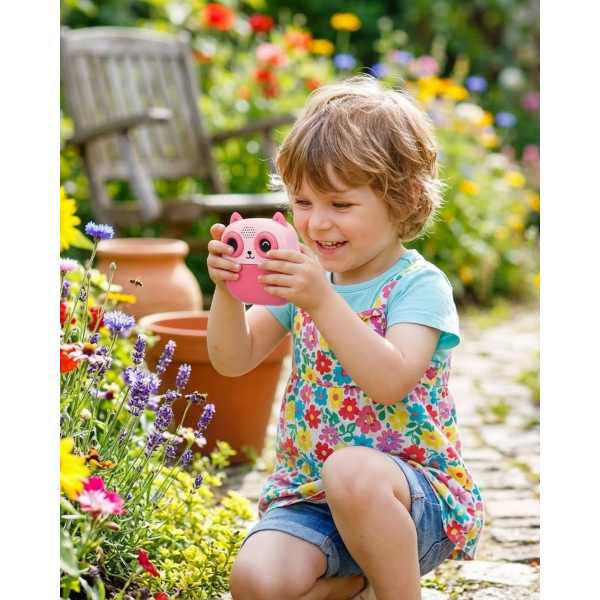 Çocuklar İçin Baskılı Mini Kamera 6 Kalem 5 Kağıt Rulosu Hediyeli Eğlenceli Fotoğraf Makinesi