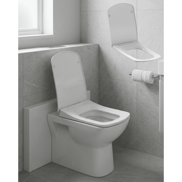 Kare Slim Klozet Kapağı Sessiz Kapanma Dayanıklı Tasarım