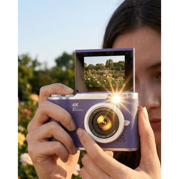 Flip Ekranlı Dijital Kamera 4K Video 48 MP Güzelleştirme Modu